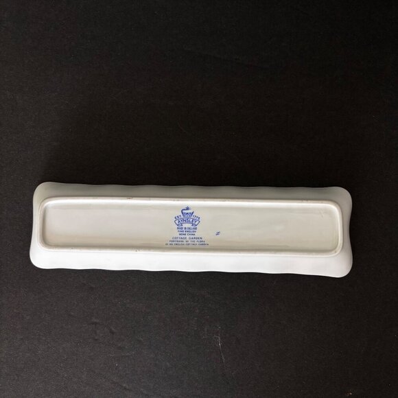 Aynsley Ring Jewelry Tray Fine China Cottage Garden Butterfly Flower England Vtg - Picture 5 of 6